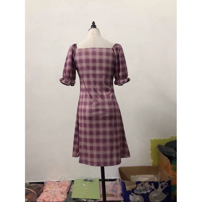 [Hàng ord] - Váy caro xanh/ tím (Ảnh thật + bảng size ở cuối) | BigBuy360 - bigbuy360.vn