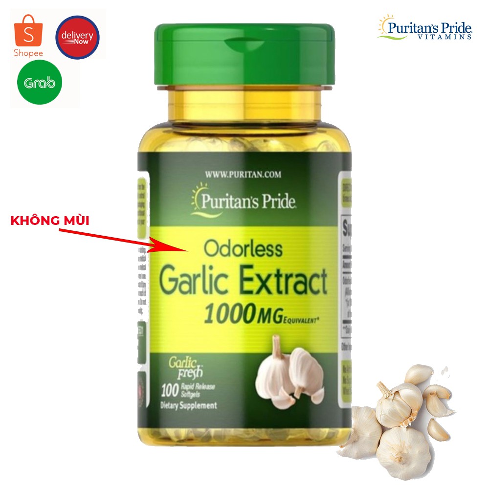 Dầu tỏi không mùi tăng miễn dịch, giảm cholesterol Odorless Garlic 1000mg 100 viên