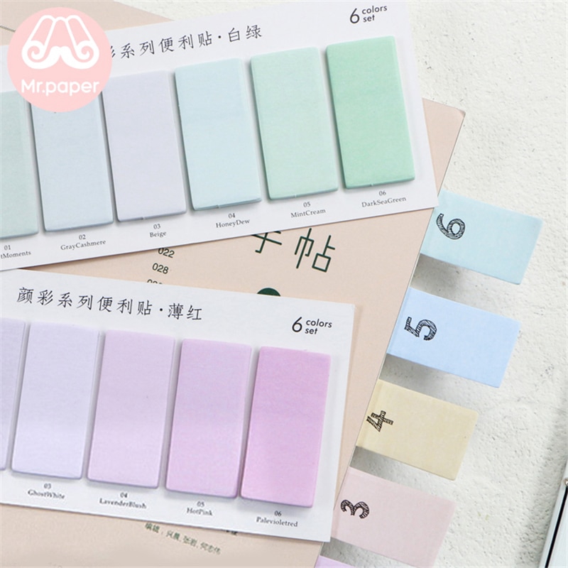 Bộ 120 tờ giấy viết ghi chú 6 màu sắc tiện dụng