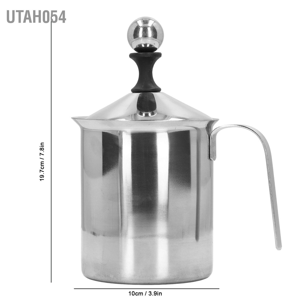 Utah054 Máy làm bọt sữa bằng tay 800ML hai lớp thép không gỉ tạo cho nhà bếp