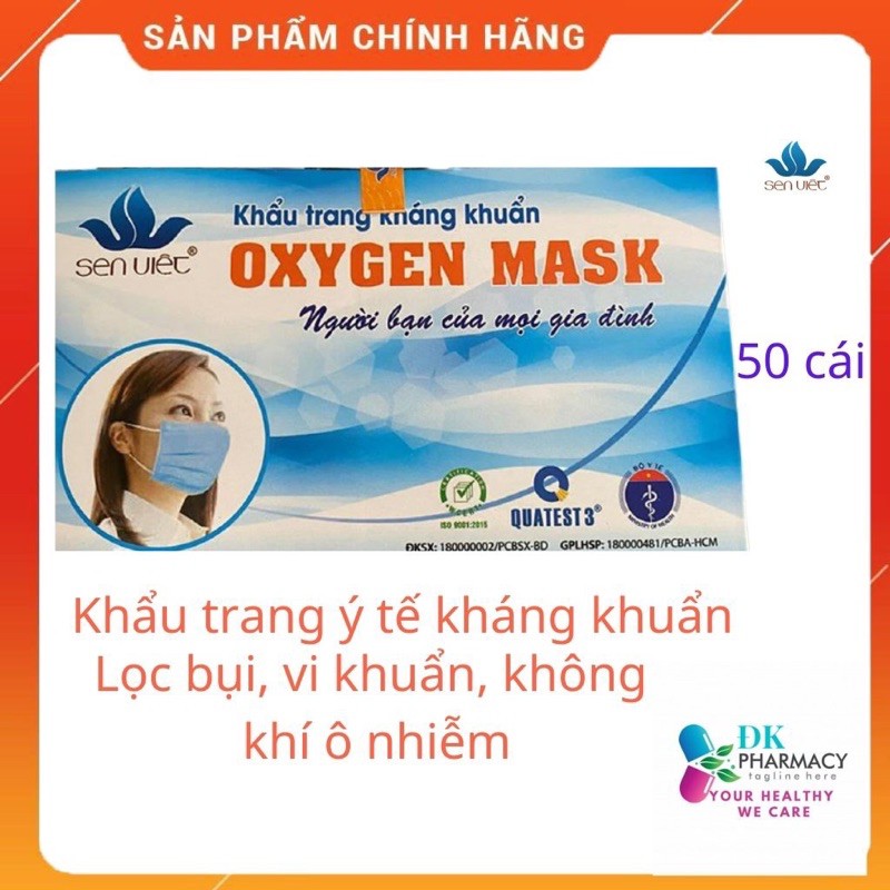 Khẩu Trang Y Tế Sen Việt Oxygen Mask - Kháng khuẩn, lọc bụi bẩn, ngăn ngừa các bệnh đường hô hấp