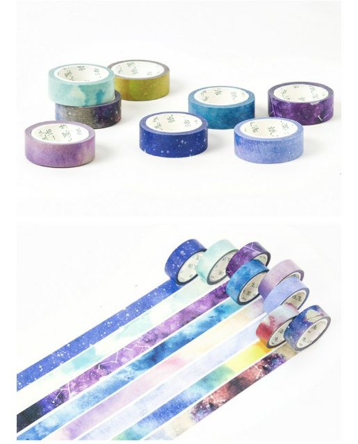 [mới] Băng dính trang trí Washi tape mẫu galaxy