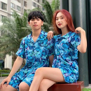 Bộ hoa lá cành mặc đi biển - đồng phục