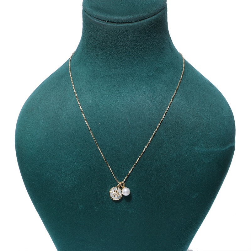 Trực Tuyến Bán Chạy Dây Chuyền Bằng Đồng Mạ Vàng Đính Ngọc Trai Nước Ngọt Kiểu Dáng Tươi Mới Cho Mẹ-P