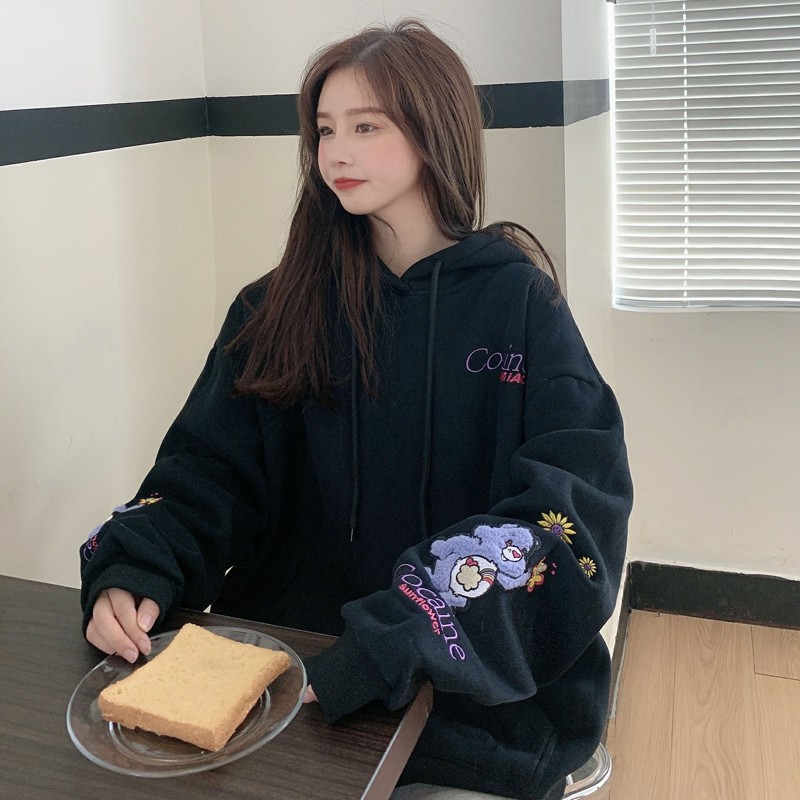[áo hoodie nữ form rộng] áo hoodie nữ unisex form rộng COCAINE mặc nhà đi chơi thời trang học sinh hàn quốc | BigBuy360 - bigbuy360.vn
