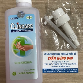 Dung dịch sát khuẩn Clincare 500ml (kèm vòi xịt)