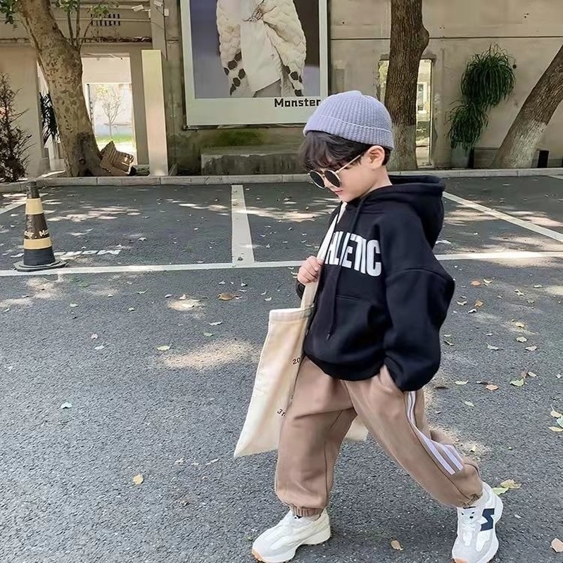 Áo khoác hoodie lót lông cừu in chữ kiểu Hàn Quốc thời trang mùa đông cho nam