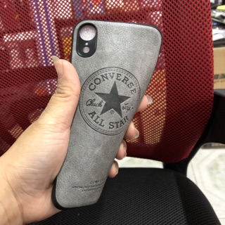 Ốp Iphone Xr dẻo vân giả da in logo