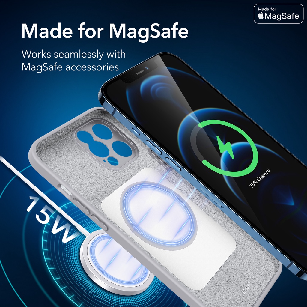 Ốp điện thoại silicon mềm ESR hỗ trợ sạc không dây hỗ trợ sạc không dây Holalock cho iPhone 12 12 Pro Max 12 Pro Max