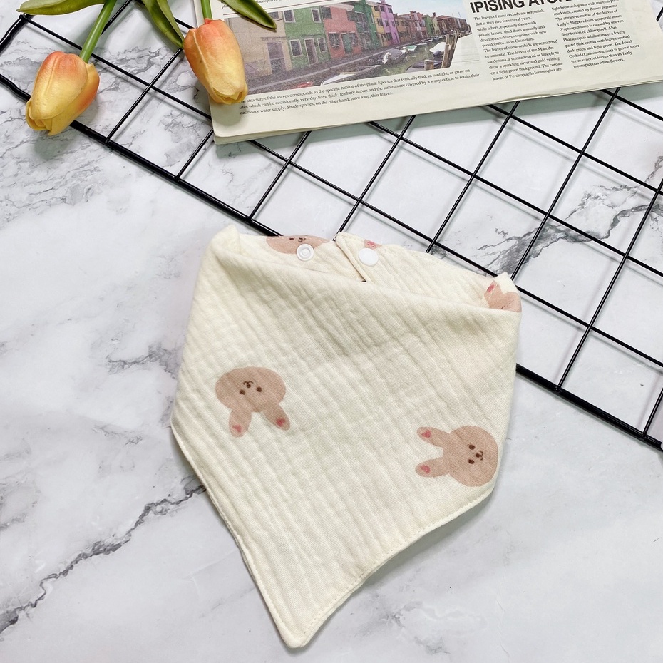 Yếm tam giác, yếm xô muslin, yếm dãi, khăn ăn dặm cho bé thoáng mát, thấm hút cực nhanh
