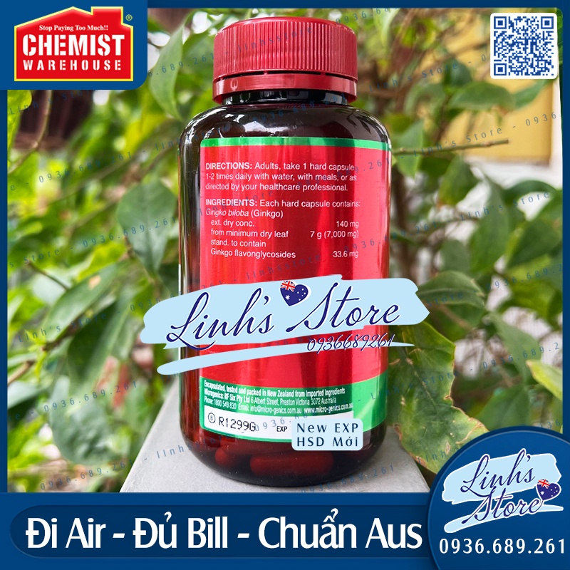 Bổ não Microgenics Ginkgo 7000 - 100 viên 💙 Chemist Warehouse - Úc | linhsstore