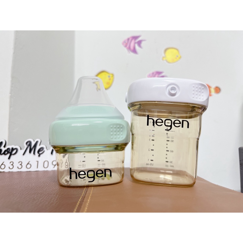(CỔ NẮP MÀU) Combo bình sữa Hegen 60ml + bình trữ sữa Hegen 150ml cho bé sơ sinh siêu tiết kiệm