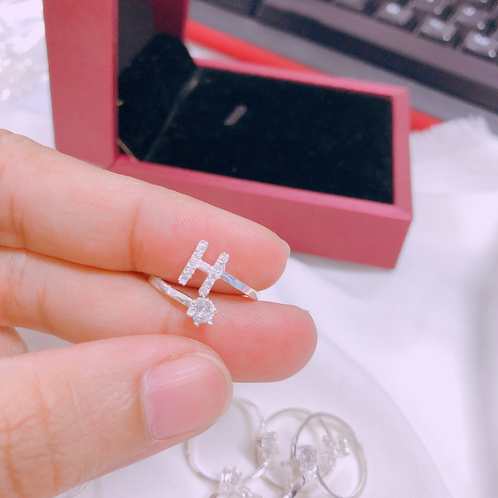 Nhẫn bạc nữ khắc chữ dạng hở có thể điều chỉnh size tay - Trang sức Bibi SILVER cam kết chất lượng, kèm bảo hành