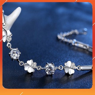 Lắc Tay Nữ Cỏ Ba Lá Bạc S925 Cao Cấp - Vòng Tay Nữ Bạc Đẹp