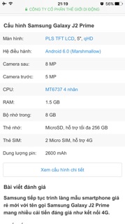 ( Chính Hãng ) Điện Thoại  J2 Prime. Máy cũ đẹp 90%.