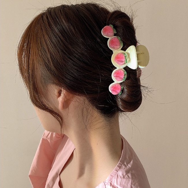 Kẹp Tóc Nơ Hồng Cỡ Lớn Hình Cá Mập Dễ Thương Thời Trang Mùa Hè