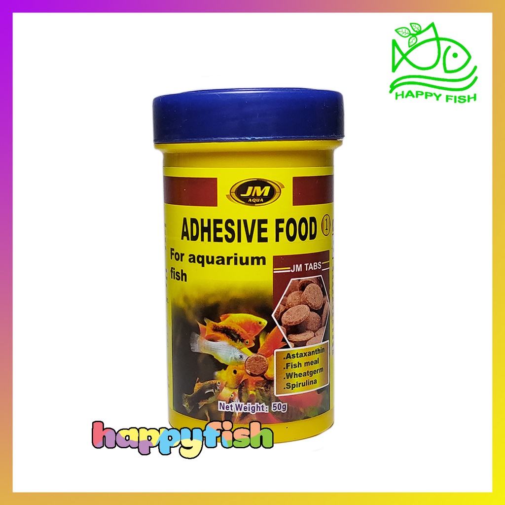 Thức ăn cá dán bể kính, thức ăn nhuyễn JM Adhesive - Cám cá cảnh cao cấp
