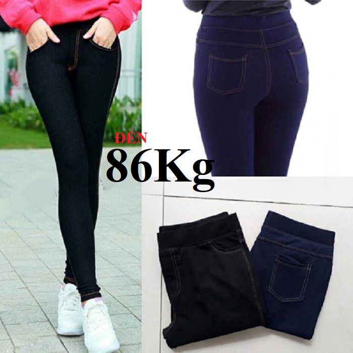 Quần Dài Nữ Vải thun Giả Jean, Quần Jean Hai Da có SAI ĐẠI 3XL 4XL 5XL 6XL 7XL TỚI 90KG
