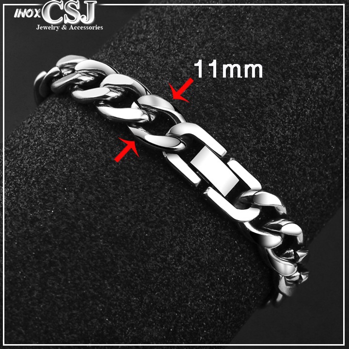 LẮC TAY INOX NAM KIỂU LẶC 11LY KHÓA BỘ THỜI TRANG, siêu đẹp, siêu bền - Beben shop
