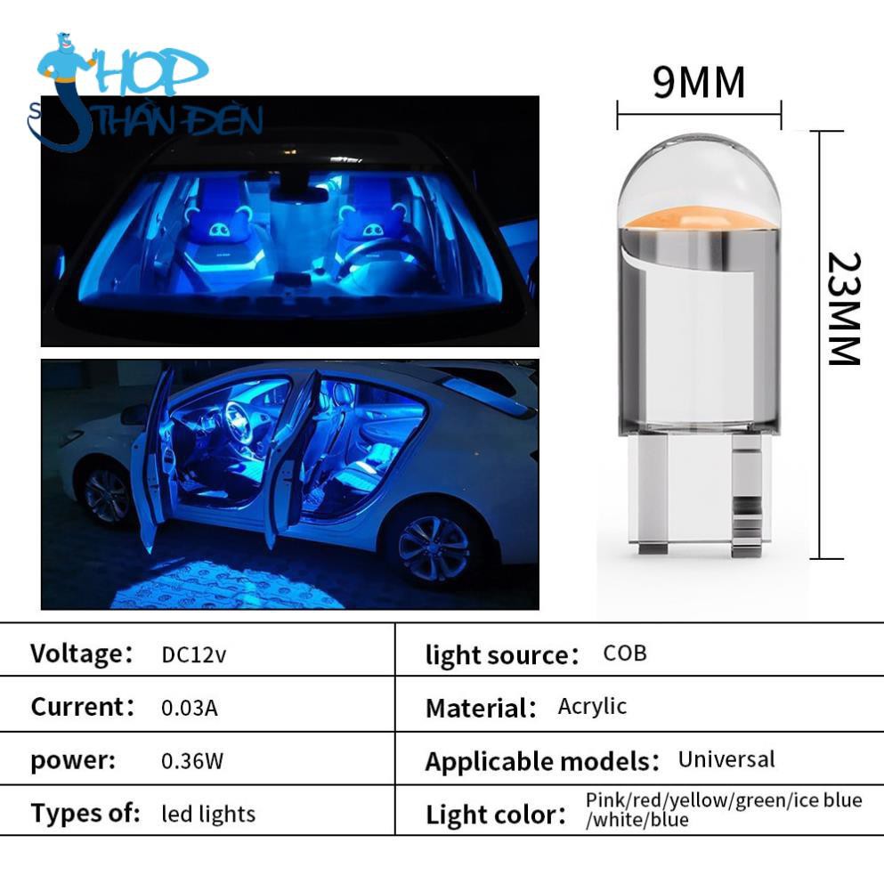 DVISUV 01 bóng LED T10 sáng tốt ĐÚC KÍNH như zin lắp mặt đồng hồ, demi, xi nhan xe máy, ô tô DC 12v
