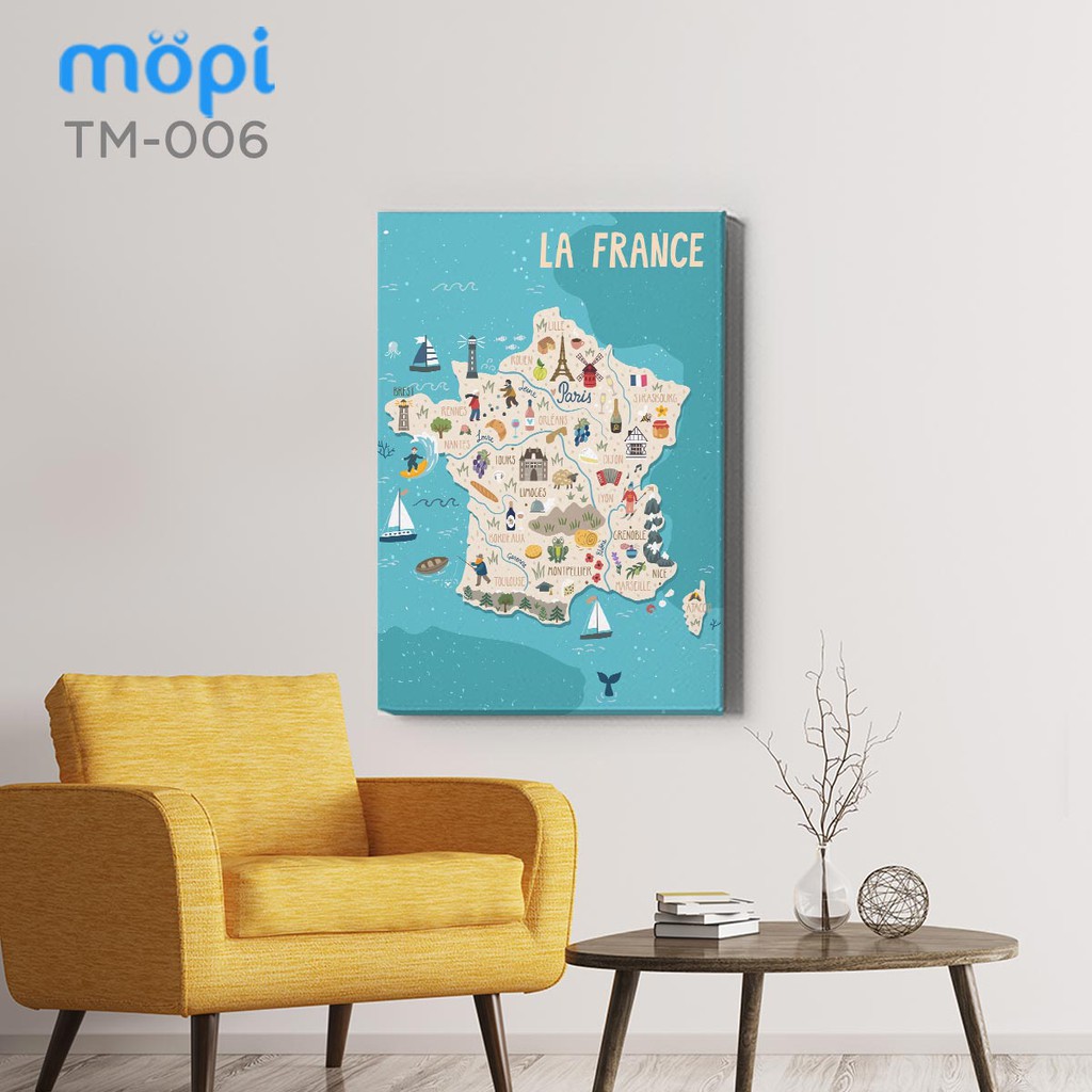 Tranh Phẳng Canvas - Travel Map