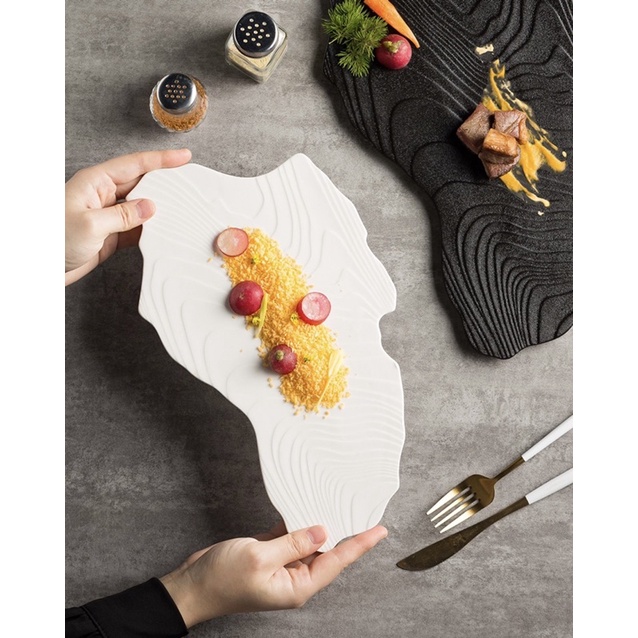 Dia phẳng bít tết, đĩa sushi kiểu dáng đặc biệt phương Tây