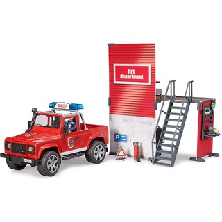 ĐỒ CHƠI BRUDER - Trạm cứu hỏa Bworld & xe Land Rover Defender - MÃ SP BRU62701