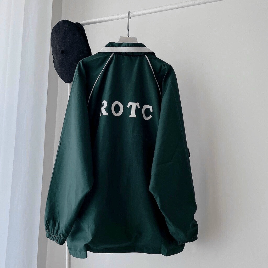 Áo Khoác Dù Nam Phối Viền Cổ Trắng Thiết Kế Cổ Bẻ In ROTC Form Rộng Mặc Đẹp Thời trang Siêu Hót NEW UNISEX