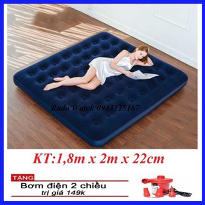 Nệm hơi đệm hơi Bestway cỡ đại 67004 KT 183x 203 x22 cm Kèm bơm điện bảo hành dài hạn