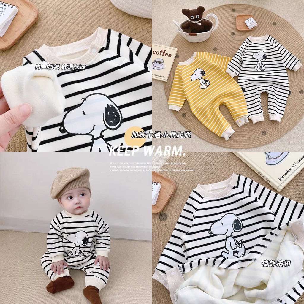Body Kẻ Có Hình Thú Cho Bé - Bộ Liền Thân Hàng Quảng Châu Chất Nỉ Bông Dày Dặn Từ 4-15kg Chaarlie Kids