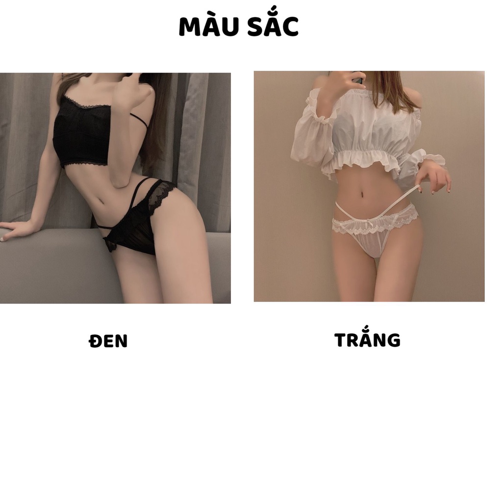 Quần Lót Nữ-Quần Lót Ren thiết kế viền công chúa đính nơ nhỏ thoáng mát sexy MÃ C806
