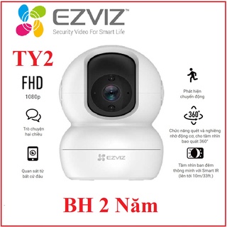 Camera Wifi Ezviz TY2 2Mp 1080p Xoay Quét 360 Đàm Thoại 2 chiều, EZVIZ C6N 2M 1080P -Chính Hãng