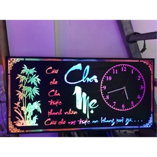 Đồng hồ led tranh cao cấp đổi màu - Remote