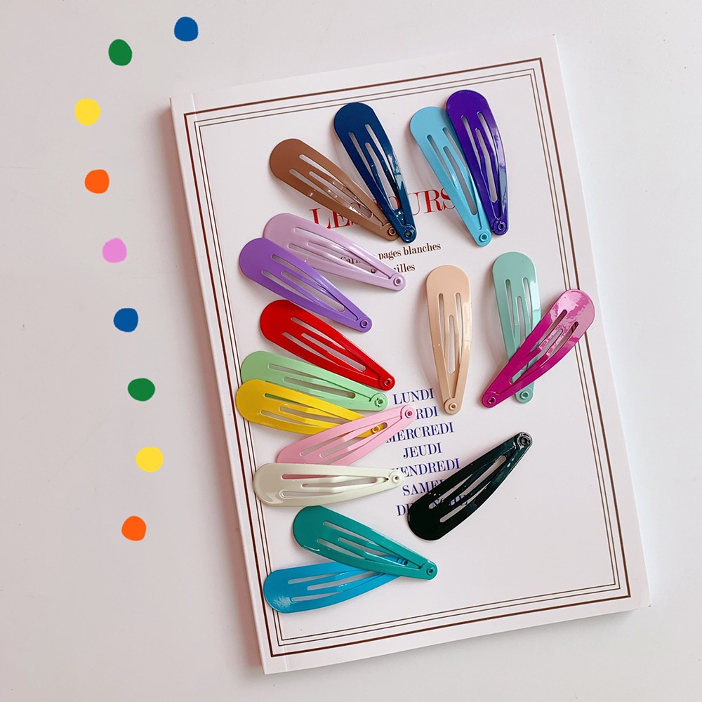 Set 10 Kẹp Tóc Hình Giọt Nước Màu macaron Đáng Yêu Cho Bé