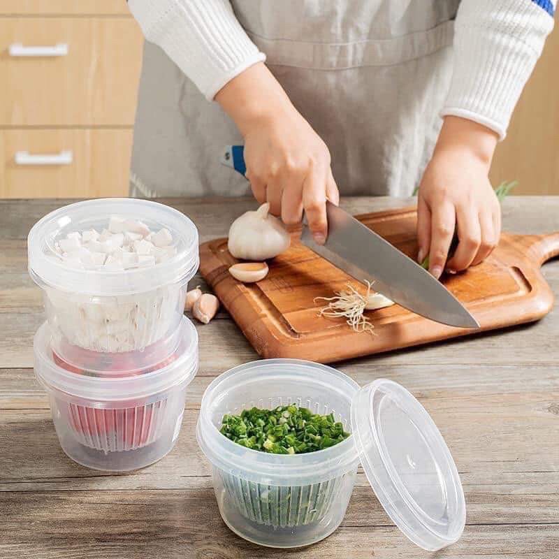 SET 3 HỘP ĐỰNG HÀNH TỎI BẢO QUẢN TÁCH NƯỚC