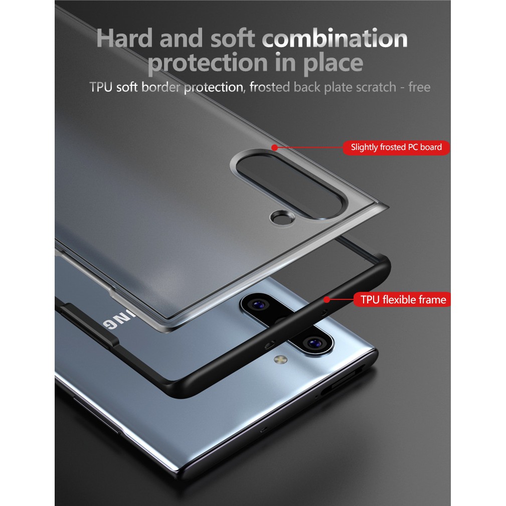 Ốp Lưng Samsung Note 10 Cứng Nhám Viền Màu Dẻo Chống Sốc
