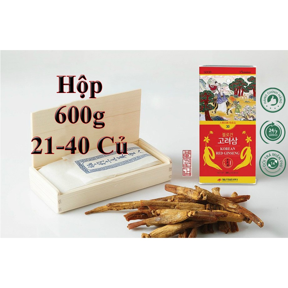 Hồng Sâm Củ Khô 6 Năm Tuổi Daedong Korea 300g Hộp 10 Củ