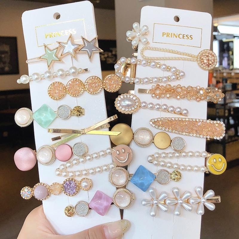 Kẹp Tóc Đính Đá Ngọc Trai Nhân Tạo Thời Trang Hàn Quốc