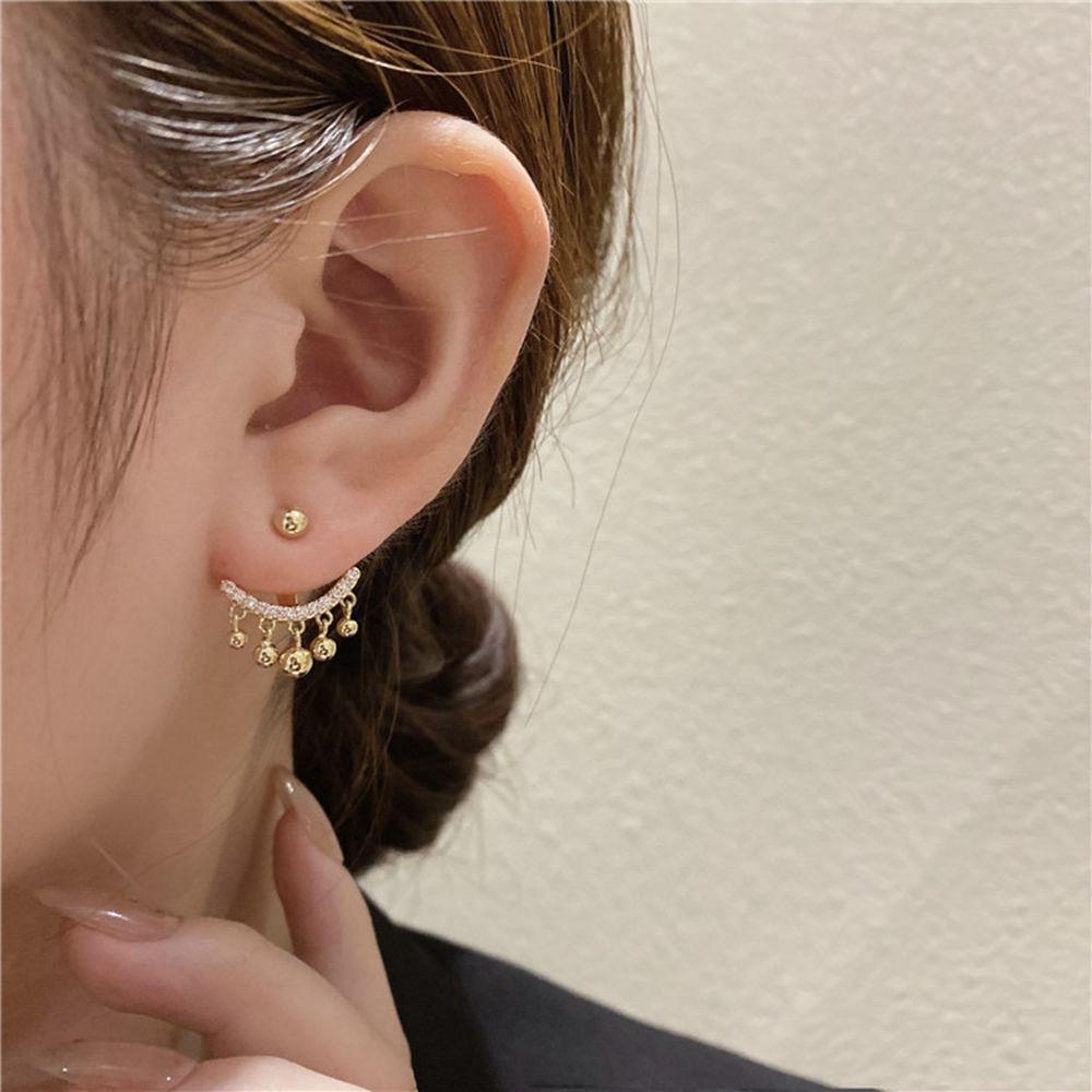 BACK2LIFE Bông Tai Đính Đá Kiểu Hình Học Đơn Giản Lãng Mạn Cho Nữ