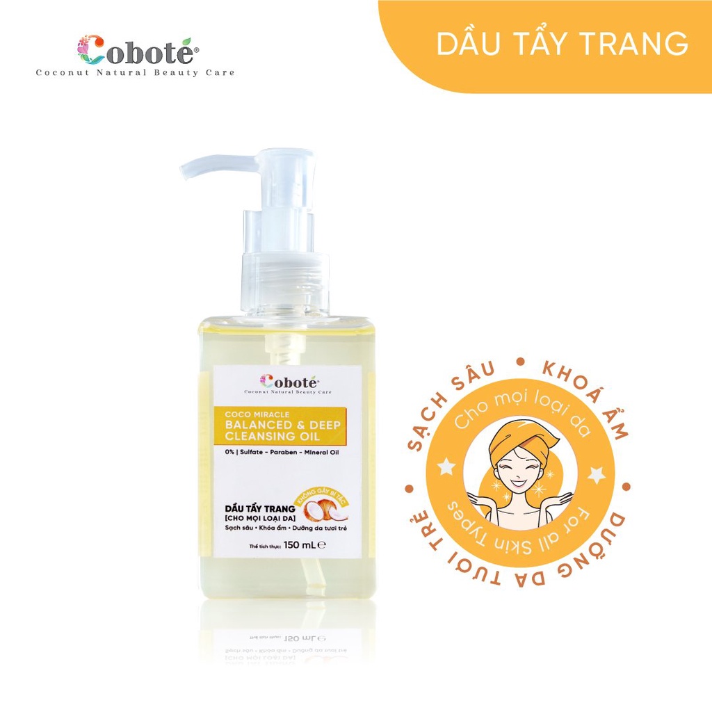 Dầu tẩy trang & làm sạch cân bằng Coboté 150ml