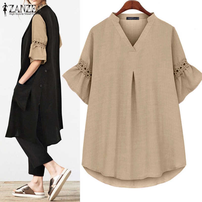 Zanzea Áo Ren Tay Lửng Thời Trang Dành Cho Nữ