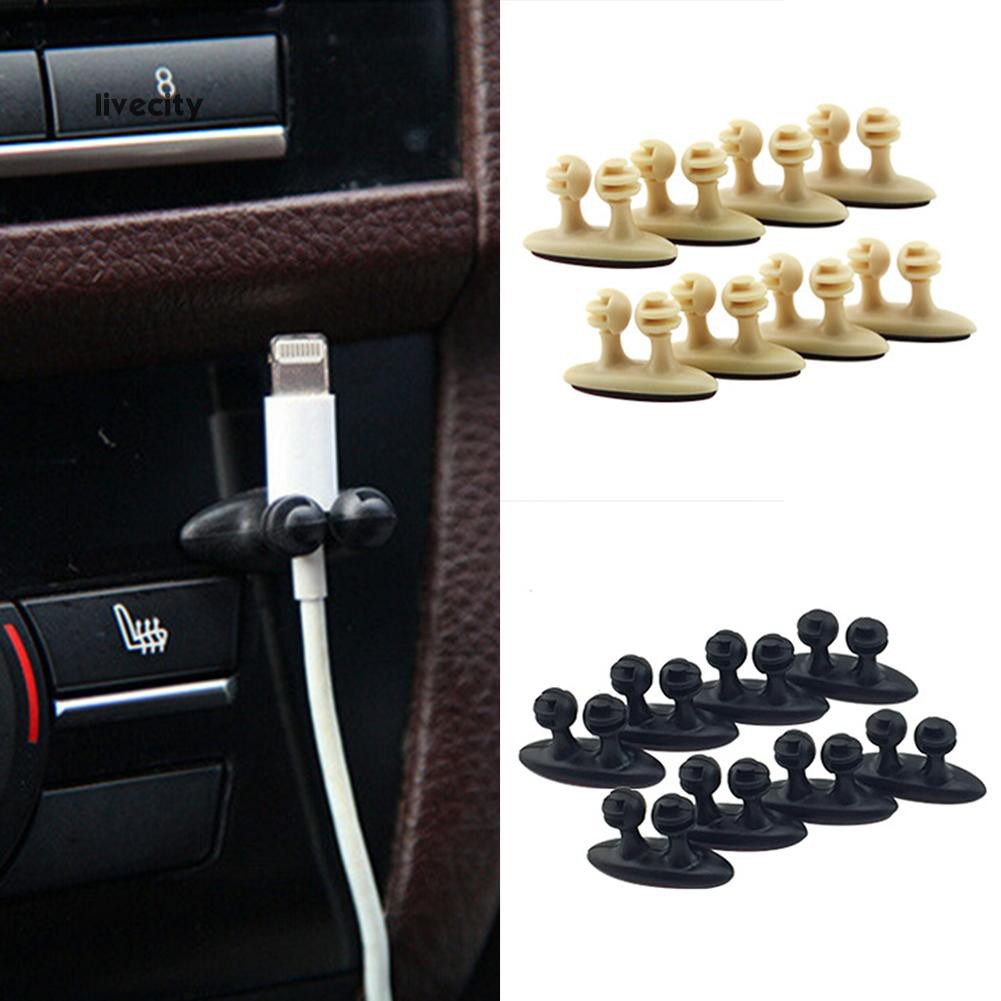 Bộ 8 phụ kiện cố định dây cáp gọn gàng cho xe ô tô