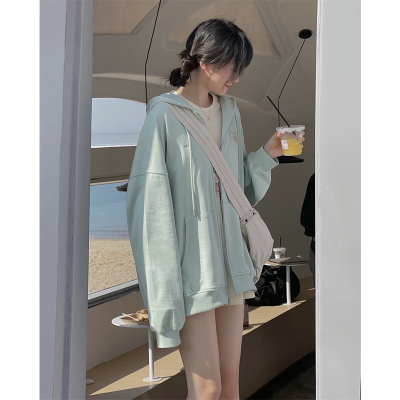 Áo Hoodie Nữ Dáng Rộng Thời Trang Phong Cách Hàn Quốc