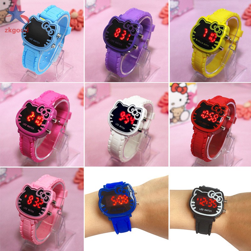 Đồng hồ điện tử hình Hello Kitty chống thấm nước đa năng cho bé gái