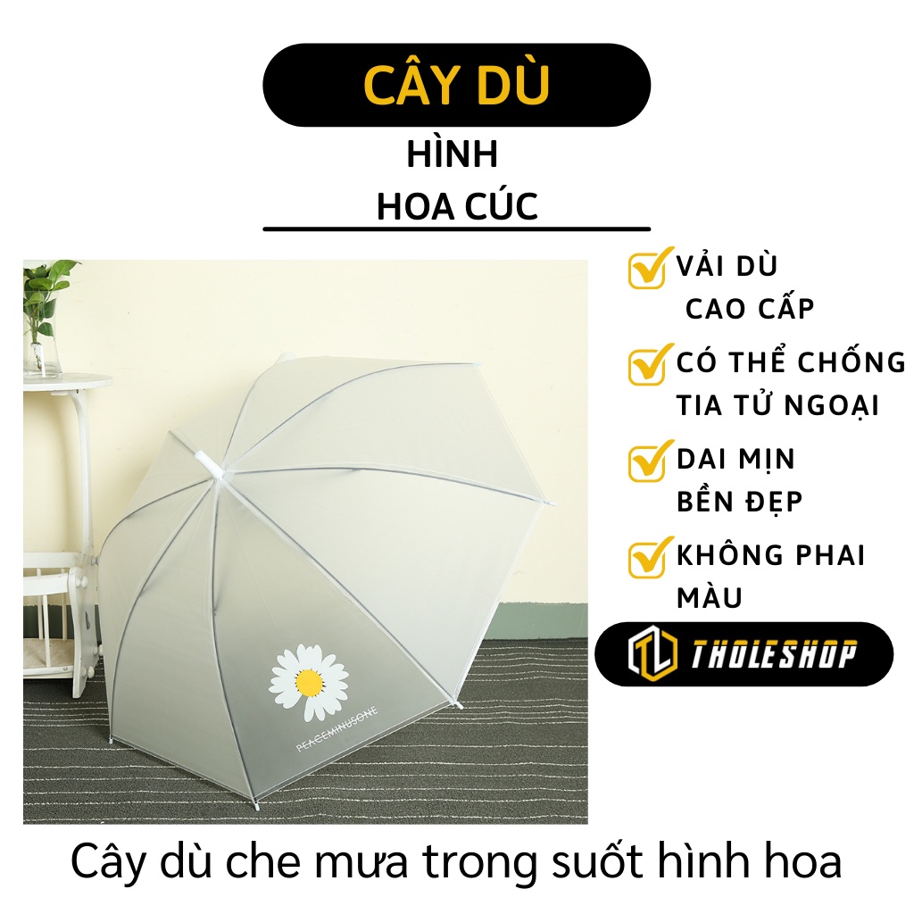 Dù Đi Mưa - Dù Trong Suốt Hình Hoa Cúc Che Mưa Nắng, Phụ Kiện Chụp Ảnh 529