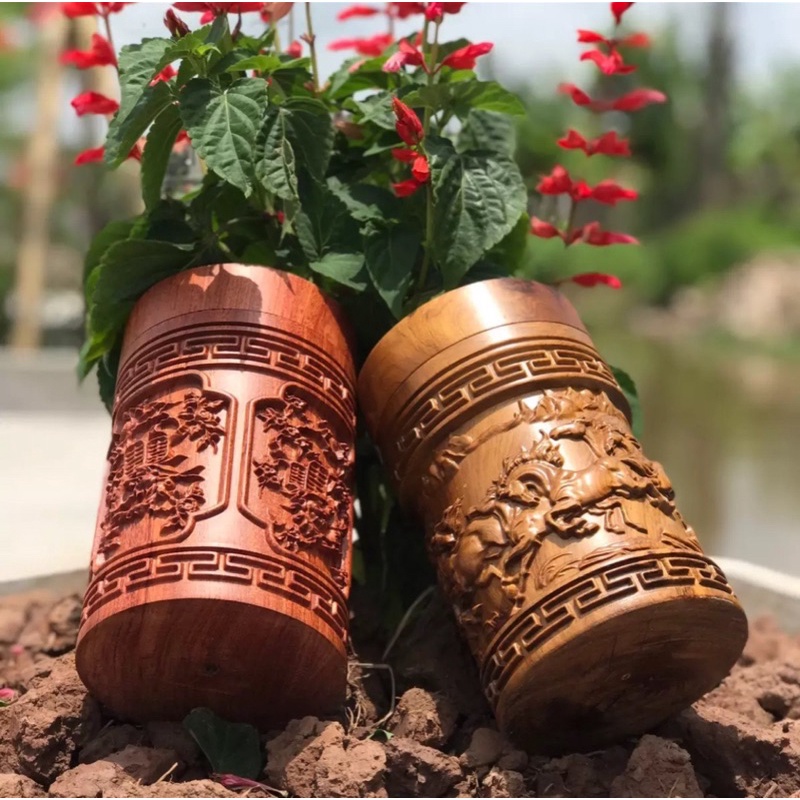 Hộp trà gỗ hương nguyên khối