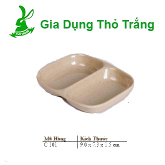 DĨA TIÊU 2 NGĂN NÂU Nhựa Melamine Fataco Việt Nam