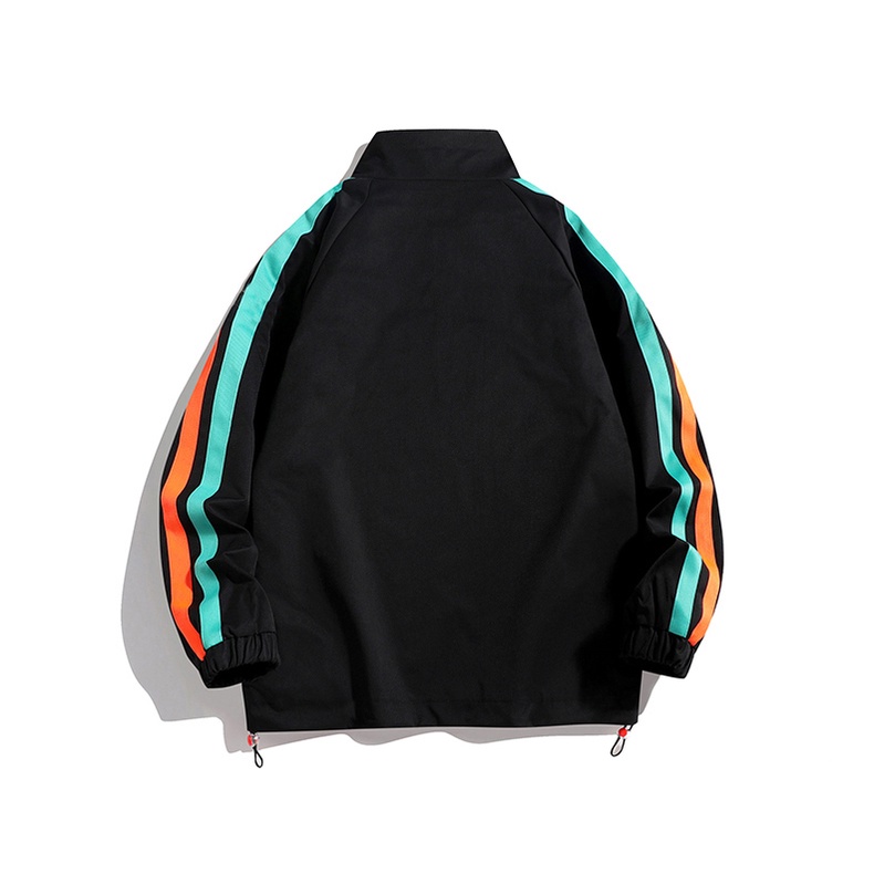 Áo Khoác Nam Nữ Cao Cấp 2 Lớp Phối Sọc Cam Xanh | Áo Khoác Mr94