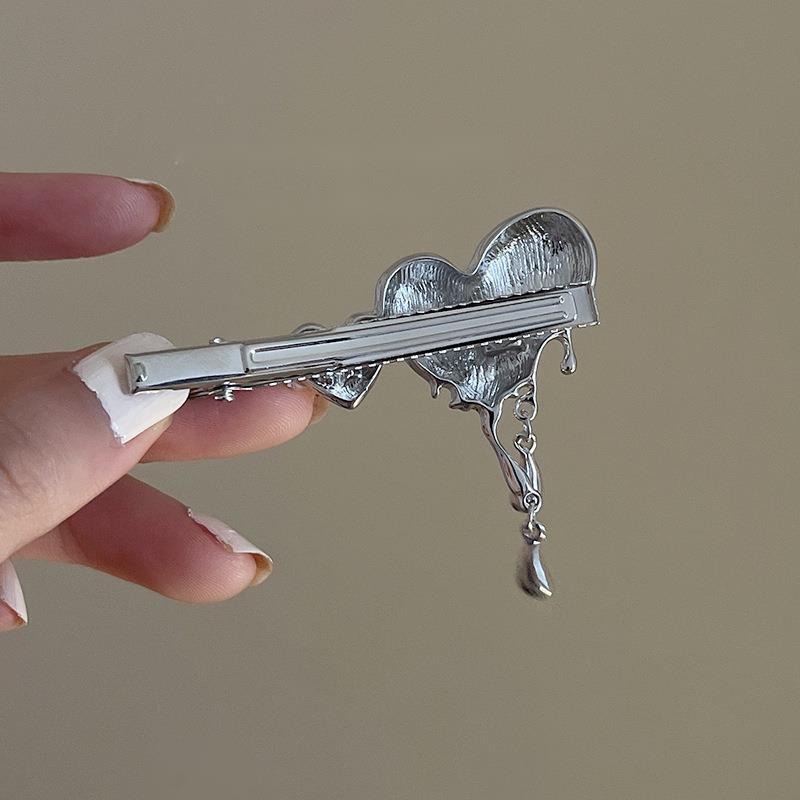 Kẹp Tóc Mỏ Vịt Đính Đá Giọt Nước Kiểu hip-hop Cá Tính Cho Nữ