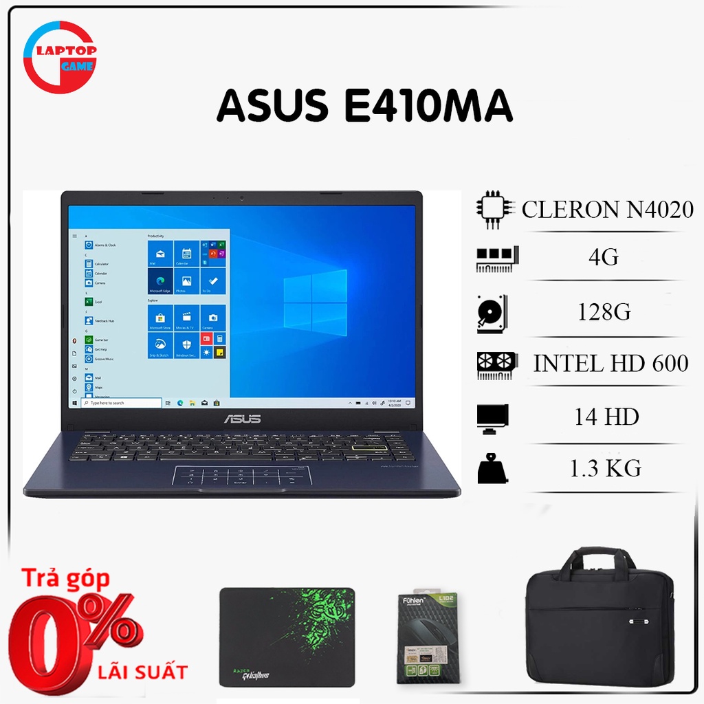 Laptop ASUS E410MA (Intel Celeron N4020/4GB/128GB SSD/14.0 HD/ 1.3KG